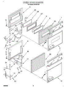 04 - Oven Door, Lit / Optional parts for Whirlpool Oven SB100PES4 from AppliancePartsPros.com