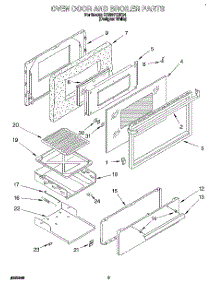 02 - Oven Door And Broiler parts for Whirlpool Range SF330PEWQ4 from AppliancePartsPros.com