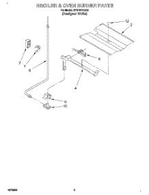 03 - Broiler & Oven Burner parts for Whirlpool Range SF310PEAQ0 from AppliancePartsPros.com