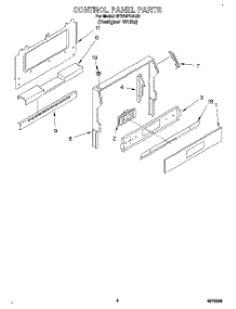 04 - Control Panel parts for Whirlpool Range SF310PEAQ0 from AppliancePartsPros.com