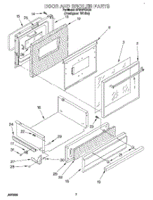 07 - Door And Broiler parts for Whirlpool Range SF310PEAQ0 from AppliancePartsPros.com