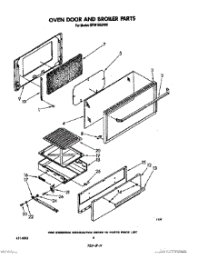 05 - Oven Door And Broiler parts for Whirlpool Range SF301BERW0 from AppliancePartsPros.com