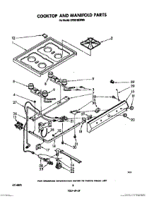 06 - Cooktop And Manifold, Lit / Optional parts for Whirlpool Range SF301BERW0 from AppliancePartsPros.com