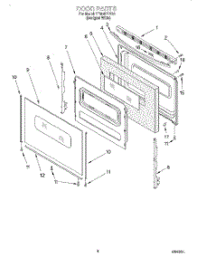 06 - Door, Lit / Optional parts for Whirlpool Range SF304PEEQ0 from AppliancePartsPros.com