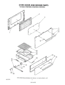 03 - Oven Door And Broiler parts for Whirlpool Range SF3007SRW2 from AppliancePartsPros.com