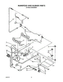06 - Manifold And Burner parts for Whirlpool Range SE950PERW7 from AppliancePartsPros.com
