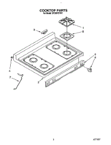 03 - Cooktop parts for Whirlpool Range SF385PEYW1 from AppliancePartsPros.com