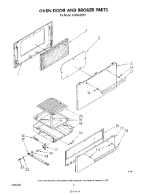 05 - Oven Door And Broiler parts for Whirlpool Range SF3004SRW1 from AppliancePartsPros.com