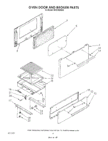 04 - Oven Door And Broiler parts for Whirlpool Range SF302EERW5 from AppliancePartsPros.com