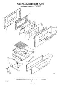 06 - Oven Door And Broiler parts for Whirlpool Range SF5340ERW1 from AppliancePartsPros.com