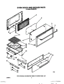 04 - Oven Door And Broiler parts for Whirlpool Range SF332BSRW6 from AppliancePartsPros.com
