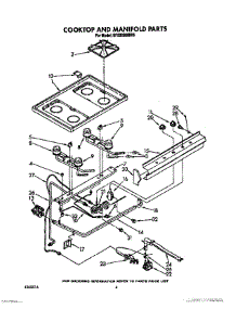 05 - Cooktop And Manifold, Lit / Optional parts for Whirlpool Range SF332BSRW6 from AppliancePartsPros.com