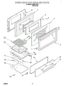 02 - Oven Door And Broiler parts for Whirlpool Range SF330PEWN5 from AppliancePartsPros.com