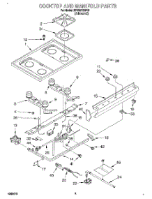 04 - Cooktop And Manifold, Literature parts for Whirlpool Range SF330PEWN5 from AppliancePartsPros.com