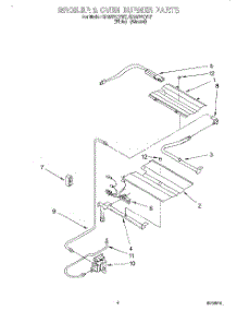 04 - Broiler And Oven Burner parts for Whirlpool Range SF387PEYW7 from AppliancePartsPros.com