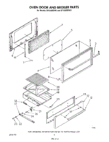 05 - Oven Door And Broiler parts for Whirlpool Range SF302BERW2 from AppliancePartsPros.com