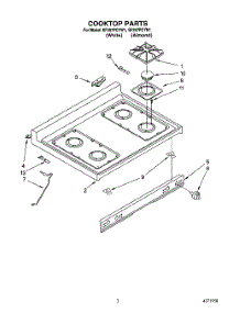 03 - Cooktop parts for Whirlpool Range SF387PCYW1 from AppliancePartsPros.com