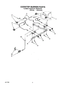 04 - Cooktop Burner parts for Whirlpool Range SF387PCYW1 from AppliancePartsPros.com