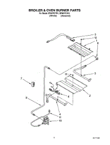 05 - Broiler And Oven Burner parts for Whirlpool Range SF387PCYW1 from AppliancePartsPros.com