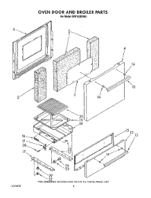 03 - Oven Door And Broiler parts for Whirlpool Range SF0100ERW6 from AppliancePartsPros.com