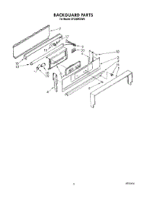 04 - Backguard parts for Whirlpool Range SF336PESW6 from AppliancePartsPros.com