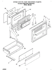 05 - Oven Door And Drawer parts for Whirlpool Range SF388PEWW0 from AppliancePartsPros.com