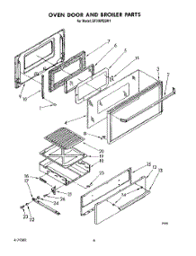 05 - Oven Door And Broiler parts for Whirlpool Range SF316PESW1 from AppliancePartsPros.com