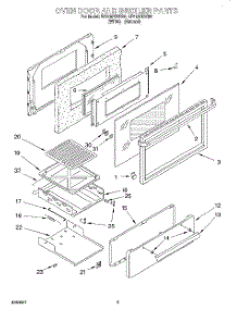 02 - Oven Door And Broiler parts for Whirlpool Range SF318PEWW0 from AppliancePartsPros.com