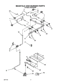 04 - Manifold And Burner parts for Whirlpool Range SF337PEYW0 from AppliancePartsPros.com