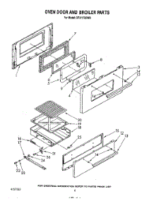 05 - Oven Door And Broiler parts for Whirlpool Range SF3117SRW0 from AppliancePartsPros.com