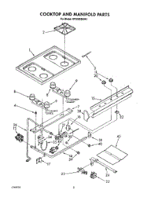 06 - Cooktop And Manifold, Lit / Optional parts for Whirlpool Range SF302BEWW1 from AppliancePartsPros.com