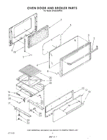 04 - Oven Door And Broiler parts for Whirlpool Range SF305ESRW5 from AppliancePartsPros.com