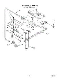 03 - Manifold parts for Whirlpool Range SF302BEYQ0 from AppliancePartsPros.com