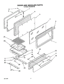 04 - Door And Broiler parts for Whirlpool Range SF302BEYQ0 from AppliancePartsPros.com