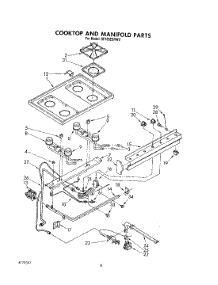 06 - Cooktop And Manifold , Lit / Optional parts for Whirlpool Range SF335ESRW1 from AppliancePartsPros.com