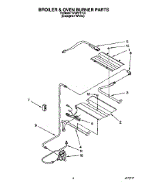 04 - Broiler & Oven Burner parts for Whirlpool Range SF385PEYQ3 from AppliancePartsPros.com