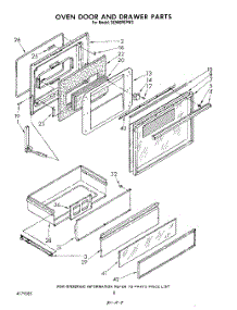 06 - Oven Door And Drawer parts for Whirlpool Range SE960PEPW3 from AppliancePartsPros.com