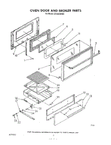 05 - Oven Door And Broiler parts for Whirlpool Range SF335ESRW0 from AppliancePartsPros.com