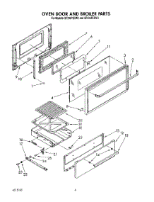 05 - Oven Door And Broiler parts for Whirlpool Range SF336PESW3 from AppliancePartsPros.com