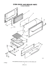 04 - Oven Door And Broiler parts for Whirlpool Range SF305EERW0 from AppliancePartsPros.com