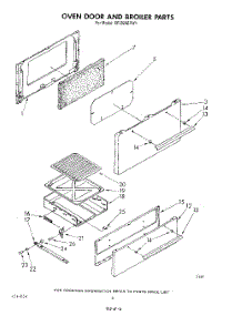 05 - Oven Door And Broiler parts for Whirlpool Range SF3020ERW1 from AppliancePartsPros.com