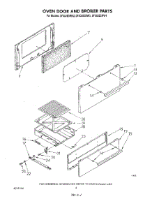 04 - Oven Door And Broiler parts for Whirlpool Range SF302ESRW4 from AppliancePartsPros.com