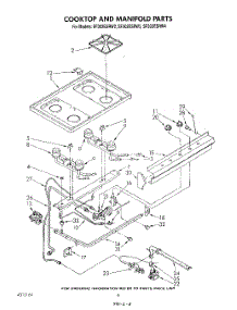 05 - Cooktop And Manifold , Literature A parts for Whirlpool Range SF302ESRW4 from AppliancePartsPros.com