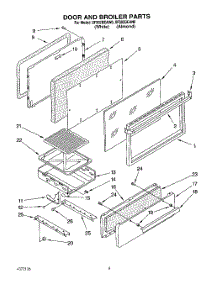 03 - Door And Broiler parts for Whirlpool Range SF302BEAW0 from AppliancePartsPros.com