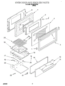 02 - Oven Door And Broiler parts for Whirlpool Range SF330PEWW9 from AppliancePartsPros.com