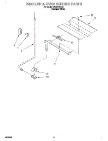 03 - Broiler & Oven Burner parts for Whirlpool Range SF310PEAQ1 from AppliancePartsPros.com