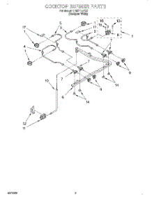 03 - Cooktop Burner parts for Whirlpool Range SF387PEYQ5 from AppliancePartsPros.com