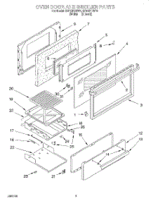 02 - Oven Door And Broiler parts for Whirlpool Range SF318PEWW1 from AppliancePartsPros.com