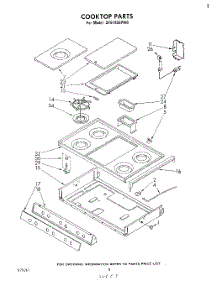 05 - Cooktop parts for Whirlpool Range SF5145EPW0 from AppliancePartsPros.com