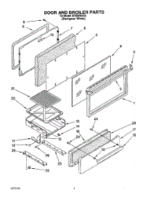 03 - Door And Broiler parts for Whirlpool Range SF302BEAQ0 from AppliancePartsPros.com